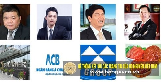 Từ trái qua phải, Trần Bắc Hà, ông Trần Hùng Huy, ông Trần Đình Long, ông Trần Kim Thành.