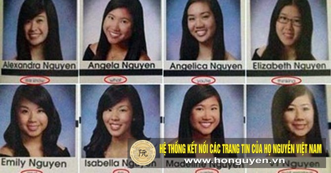 Các nữ sinh mang họ Nguyễn ở Mỹ. Ảnh: nhangsach.